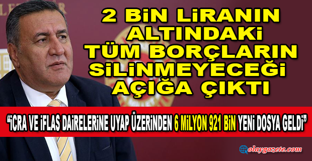 ÖMER FETHİ GÜRER: “VATANDAŞIN ÖDEMEYEDİĞİ İCRA TAKİBİNDEKİ BORÇLAR 30 MİLYARI AŞTI”