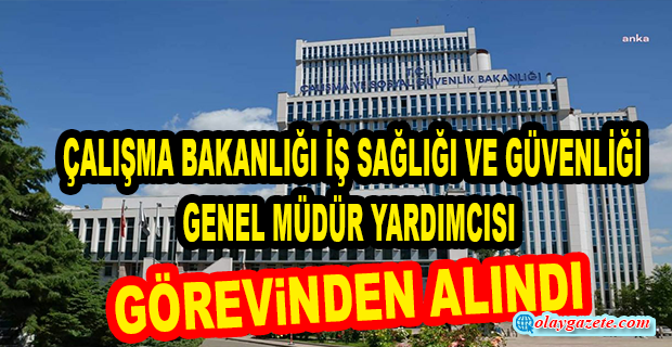 ÇALIŞMA BAKANLIĞI İŞ SAĞLIĞI VE GÜVENLİĞİ GENEL MÜDÜR YARDIMCISI GÖREVİNDEN ALINDI 
