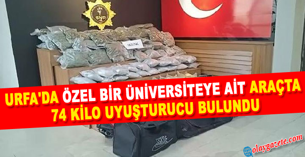 VAKIF ÜNİVERSİTESİNE AİT ARAÇTA 74 KİLO UYUŞTURUCU ELE GEÇİRİLDİ