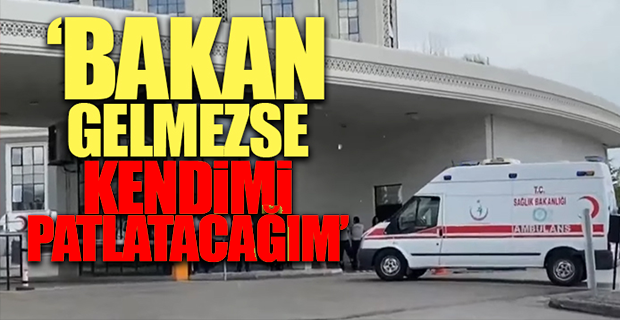 SAĞLIK BAKANLIĞI ÖNÜNDE AMBULANS ŞOFÖRÜ KENDİNİ AMBULANSA KİLİTLEDİ 