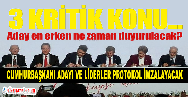 İŞTE ALTILI MASANIN YOL HARİTASI...