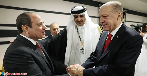 ERDOĞAN, MISIR CUMHURBAŞKANI SİSİ İLE GÖRÜŞTÜ