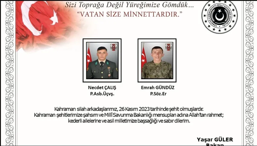PENÇE-KİLİT OPERASYONU BÖLGESİNDEN ACI HABER GELDİ