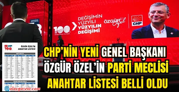 CHP’NİN 38. OLAĞAN KURULTAYI… İŞTE CHP GENEL BAŞKANI ÖZGÜR ÖZEL’İN “ANAHTAR LİSTESİ”