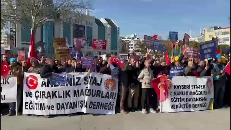 STAJ VE ÇIRAKLIK MAĞDURLARI, İSTANBUL MİTİNGİNDE BİR ARAYA GELDİ