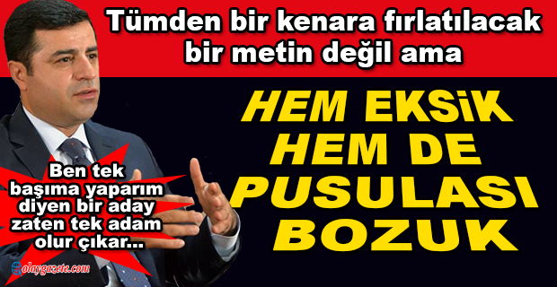 DEMİRTAŞ, MİLLET İTTİFAKI