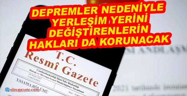 DEPREM BÖLGESİNDE OHAL KAPSAMINDA BAZI EKONOMİK ÖNLEMLER ALINDI. 