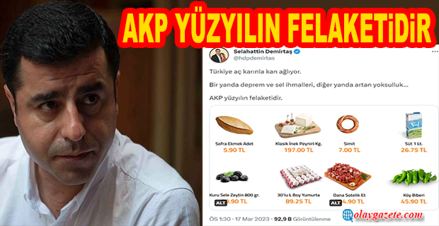 DEMİRTAŞ ZAM LİSTESİ PAYLAŞTI