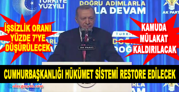 ERDOĞAN, AKP’NİN SEÇİM BEYANNAMESİNİ AÇIKLADI 