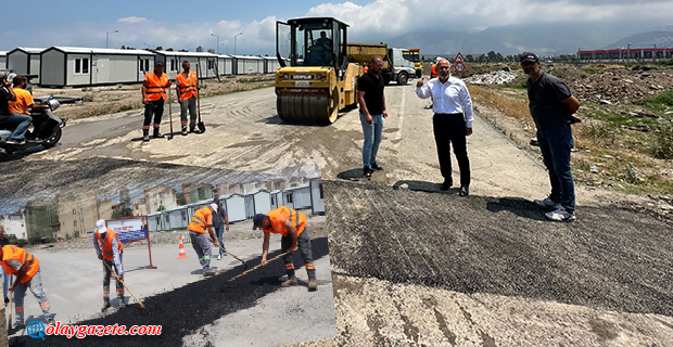 İSKENDERUN’DA SICAK ASFALT ÇALIŞMALARI DEVAM EDİYOR