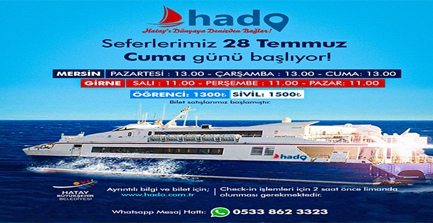 KIBRIS –MERSİN SEFERLERİ 28 TEMMUZ’DA BAŞLIYOR