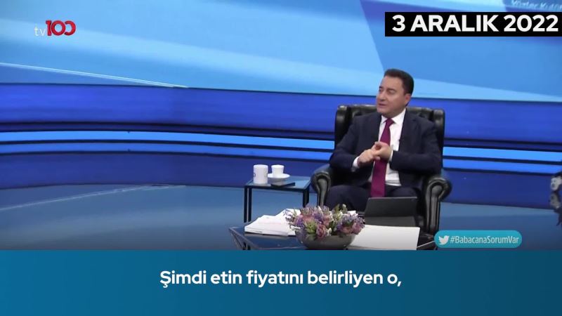 ALİ BABACAN: “DÜNYADA GIDA UCUZLARKEN, BİZ PAZARA, MARKETE GİTMEYE KORKUYORUZ. GIDA ENFLASYONUYLA MÜCADELE BU KADAR ZOR MU? DEĞİL”