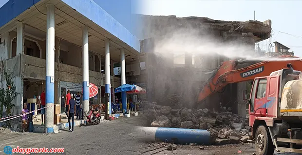 DEPREMLERDE AĞIR HASAR ALAN İSKENDERUN OTOGARI YIKILDI