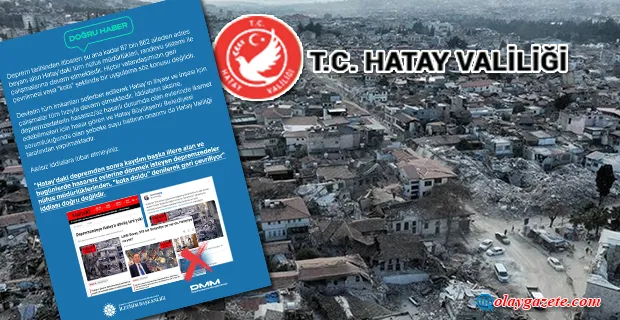 HATAY VALİLİĞİNDEN, HASARSIZ EVLERDEKİ 