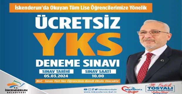 İSKENDERUN BELEDİYESİNDEN YKS DENEME SINAVI