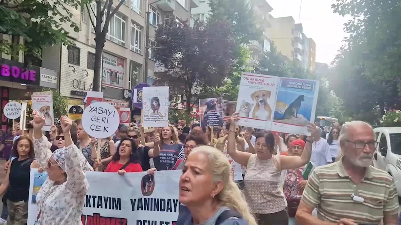 Eskişehir’de sokak hayvanları için yapılan yürüyüşte gerginlik çıktı