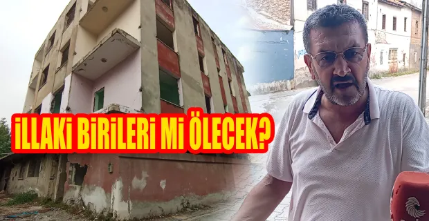 Depremde ağır hasar alan binanın yıkılmamasına vatandaşlardan tepki 