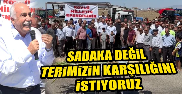 Aksaraylı çiftçilerden traktörlü eylem...Çiftçinin boğazı tamamen sıkılmış durumda...