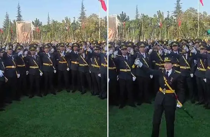 YENİ MEZUN OLAN TEĞMENLERDEN ‘MUSTAFA KEMAL’İN ASKERLERİYİZ’ SLOGANI