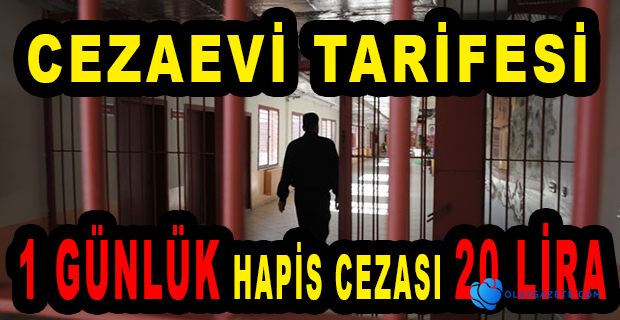 1 GÜNLÜK HAPİS CEZASI 20 LİRAYA GELİYOR