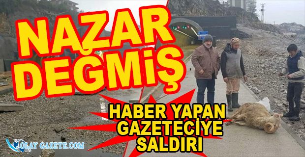 3 KEZ DALGALARIN YUTTUĞU YOL İÇİN ‘NAZAR DEĞDİ’ DİYEREK KURBAN KESTİLER