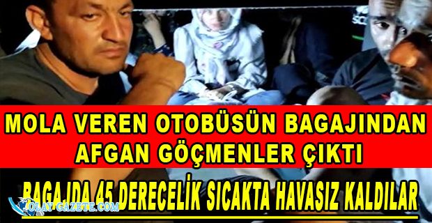 AFGANİSTAN UYRUKLU GÖÇMENLER OTOBÜSÜN BAGAJINDA YAKALADI