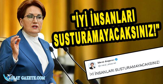 AKŞENER: İYİ İNSANLARI SUSTURAMAYACAKSINIZ!