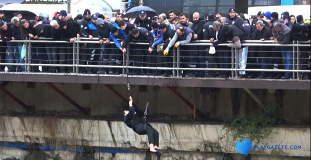ASİ NEHRİ’NE BAKARKEN DÜŞTÜ, İTFAİYE KURTARDI