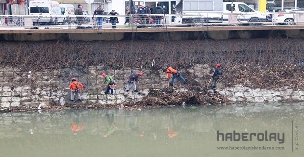 ASİ NEHRİNİN DUVARLARI İNSAN GÜCÜYLE TEMİZLENİYOR