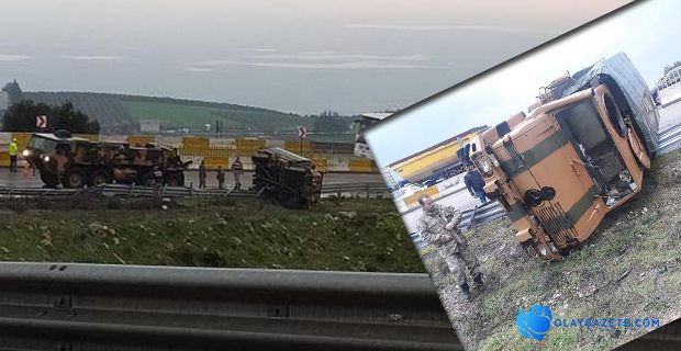 ASKERİ ARAÇ DEVRİLDİ