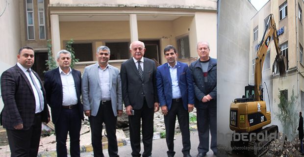 ÇELİK-İŞ SENDİKASININ ESKİ  METRUK BİNASI YIKILDI