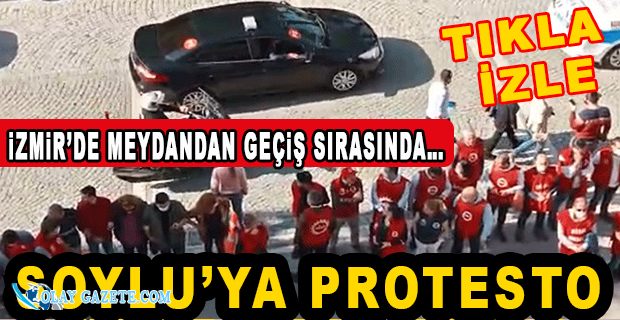 DİSK ÜYESİ İŞÇİLER, SOYLU’YU MEYDANDAN GEÇİŞİ SIRASINDA SIRTLARINI DÖNEREK PROTESTO ETTİ