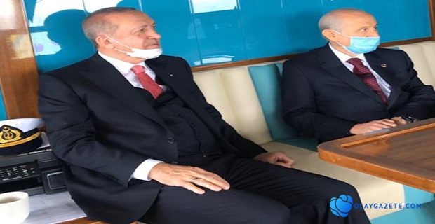 ERDOĞAN VE BAHÇELİ ADA AÇILIŞINA VAPURLA GİTTİ