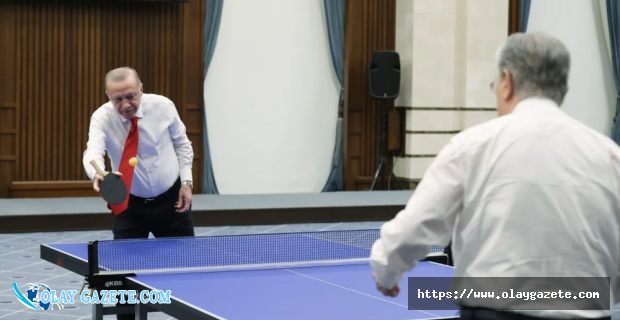 ERDOĞAN VE KAZAKİSTAN CUMHURBAŞKANI TOKAYEV MASA TENİSİ OYNADI!