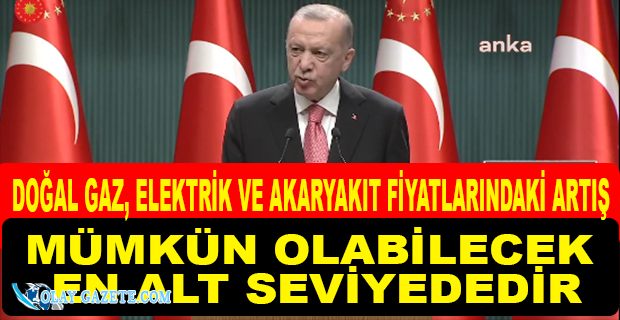 ERDOĞAN ZAMLARLA İLGİLİ KONUŞTU