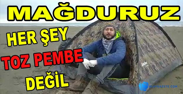 EV KİRASINI ÖDEYEMEDİ, SAHİLDE ÇADIR KURDU