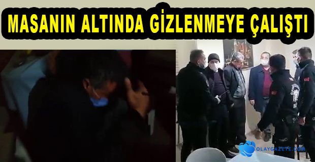 İSKENDERUN’DA KUMAR OPERASYONUNDA MASANIN ALTINA GİZLENDİ