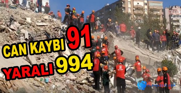 İZMİR DEPREMİNDE 91 CAN KAYBI