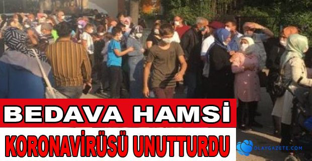 KORONAVİRÜS TEDBİRLERİNİ UNUTAN VATANDAŞ HAMSİ KUYRUĞUNA GİRDİ