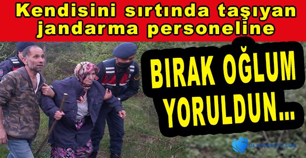 ORMANDA DONMAK ÜZERE OLAN KADINI JANDARMA KURTARDI
