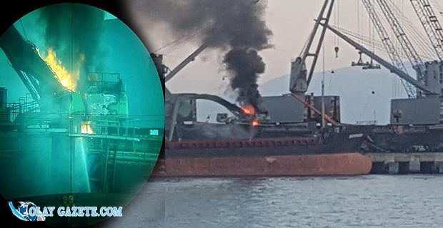 OSB’DE ÖZEL BİR LİMANDA VİNÇ YANGINI 