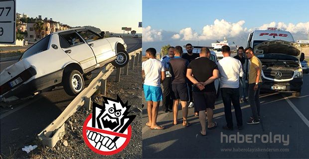 OTOMOBİL BARİYERE ÇARPTI!