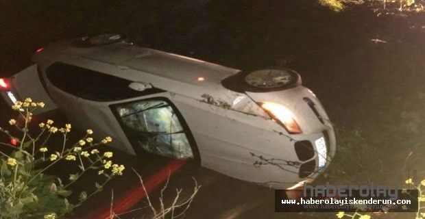 OTOMOBİL KANALA UÇTU