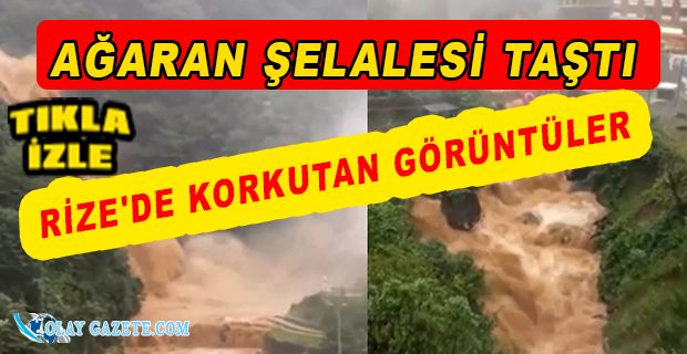 RİZE SAĞANAK YAĞIŞIN ETKİSİNE GİRDİ, AĞARAN ŞELALESİ TAŞTI, BAZI YOLLARDA HEYELAN MEYDANA GELDİ