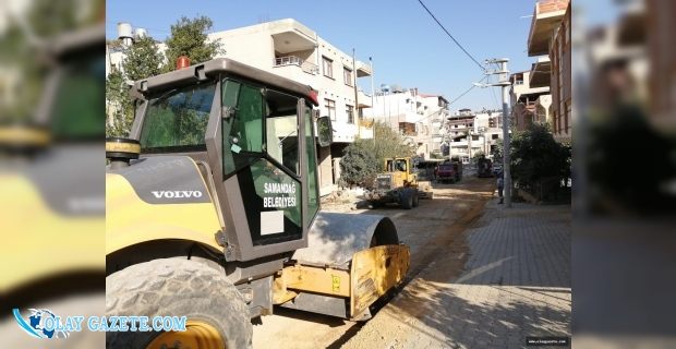 SAMANDAĞ FEN İŞLERİ EKİPLERİ ÇALIŞMALARINI SÜRDÜRÜYORLAR