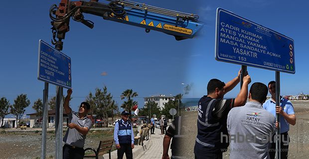 Samandağ Sahiline Uyarıcı Levhalar…
