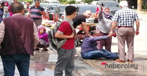 SEYYAR SATICI KENDİNİ YAKMAYA ÇALIŞTI