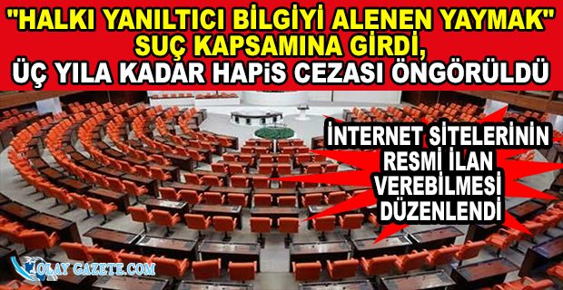 "SOSYAL MEDYA" DÜZENLEMESİ TBMM’DE: İNTERNET HABER SİTELERİ BASIN KANUNU KAPSAMINA ALINDI