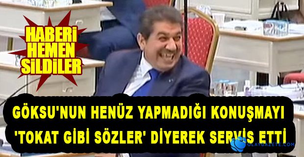 TEVFİK GÖKSU KÜRSÜYE ÇIKMADAN KONUŞMASINI YAYINLADILAR