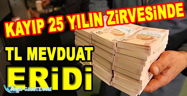 TL MEVDUATTA KAYIP 25 YILIN ZİRVESİNE ÇIKTI